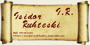 Isidor Ruhteski vizit kartica